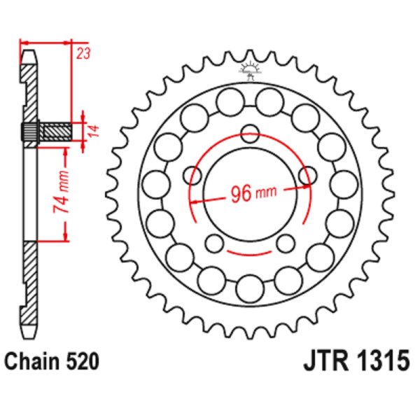 JT sprockets&chains - Rear sprocket 1315.40 JT