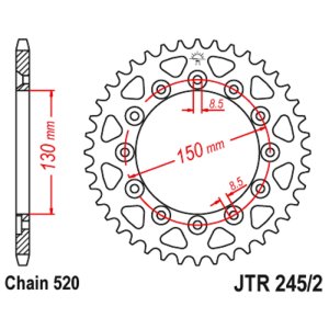 JT sprockets&chains - Rear sprocket 245/2. 53 JT