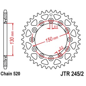 JT sprockets&chains - Rear sprocket 245/2. 38 JT