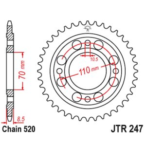 JT sprockets&chains - Γραναζι πισω 247.36 JT