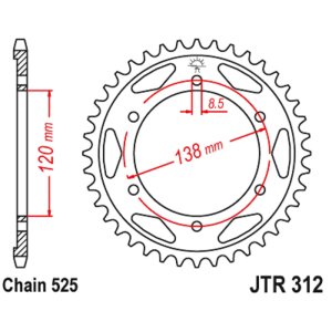 JT sprockets&chains - Rear sprocket 312.40 JT