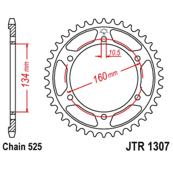 JT sprockets&chains - Rear sprocket 1307.45 JT
