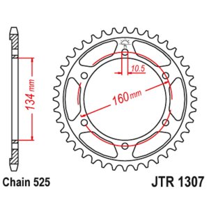 JT sprockets&chains - Rear sprocket 1307.46 JT