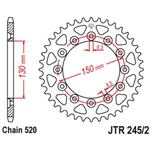 JT sprockets&chains - Rear sprocket 245/2.40 JT
