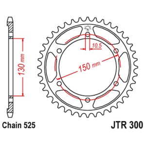 JT sprockets&chains - Rear sprocket 300.49 49T JT