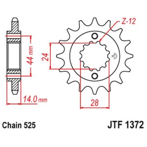 JT sprockets&chains - Γραναζι εμπρος 1372.17 JT