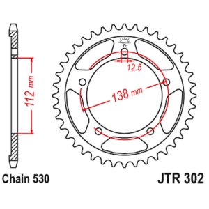 JT sprockets&chains - Rear sprocket 302.44 JT