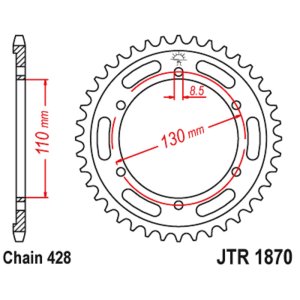 JT sprockets&chains - Γραναζι πισω 1870.46 JT