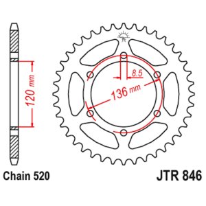 JT sprockets&chains - Γραναζι πισω 846.45 JT