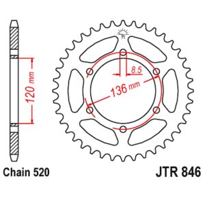 JT sprockets&chains - Rear sprocket 846.41 JT
