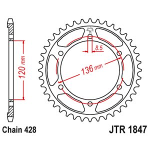 JT sprockets&chains - Γραναζι πισω 1847.55 JT