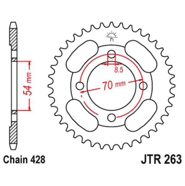 JT sprockets&chains - Γραναζι πισω 263.42 Honda Astrea 42T 428 JT