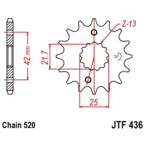 JT sprockets&chains - Γραναζι εμπρος 436.16 JT