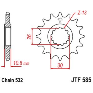 JT sprockets&chains - Γραναζι εμπρος 585.17 JT