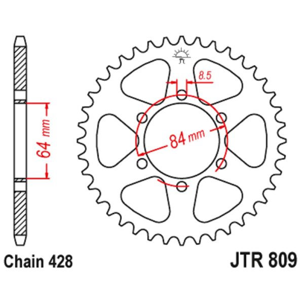 JT sprockets&chains - Rear sprocket 809.47 JT