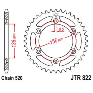 JT sprockets&chains - Rear sprocket 822.49 JT