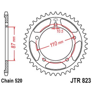 JT sprockets&chains - Rear sprocket 823.49 JT