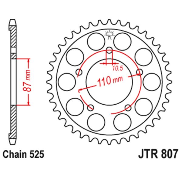 JT sprockets&chains - Rear sprocket 807.47 JT
