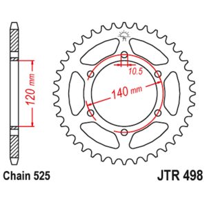 JT sprockets&chains - Rear sprocket 498.46 JT