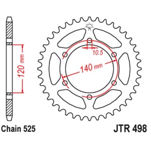 JT sprockets&chains - Rear sprocket 498.45 JT