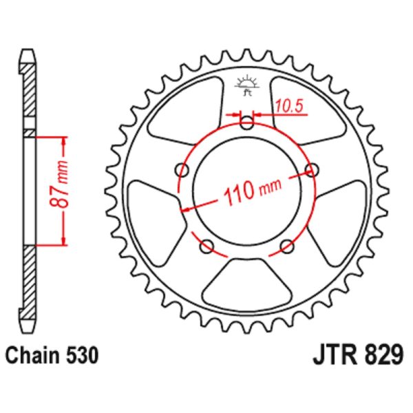 JT sprockets&chains - Rear sprocket 829.47 JT