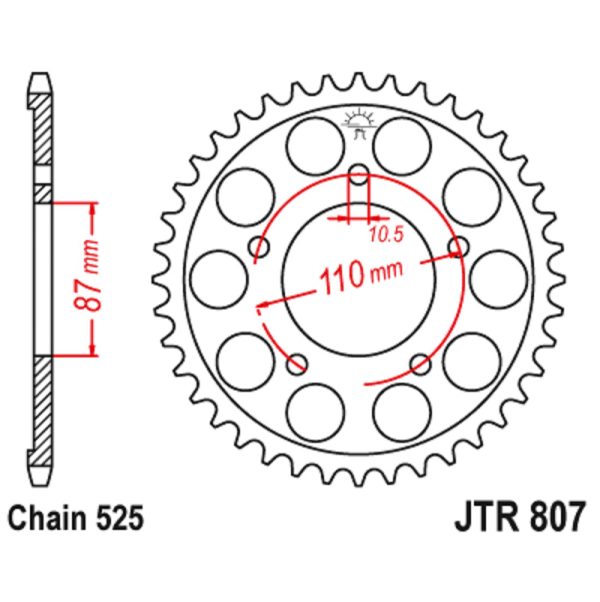JT sprockets&chains - Rear sprocket 807.45 JT