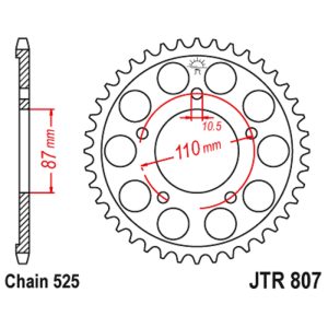 JT sprockets&chains - Γραναζι πισω 807.44 JT