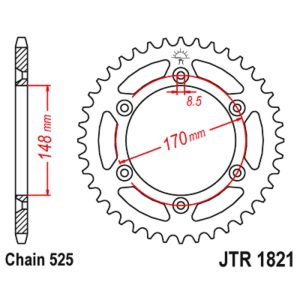 JT sprockets&chains - Rear sprocket 1821.47 JT