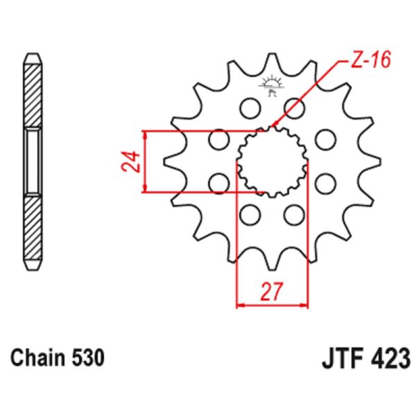 JT sprockets&chains - Γραναζι εμπρος 423.17 JT