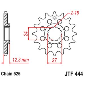 JT sprockets&chains - Γραναζι εμπρος 444.17  JT