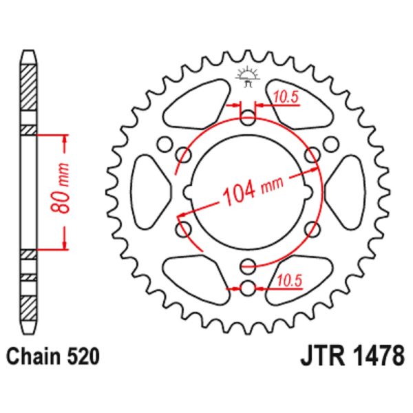 JT sprockets&chains - Rear sprocket 1478.40 JT