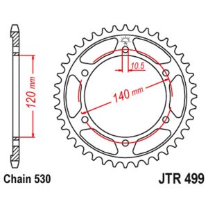 JT sprockets&chains - Rear sprocket 499.48 JT