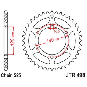 JT sprockets&chains - Rear sprocket 498.40 JT
