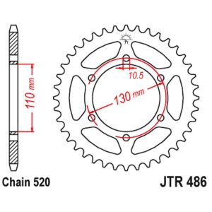 JT sprockets&chains - Rear sprocket 486.38 JT