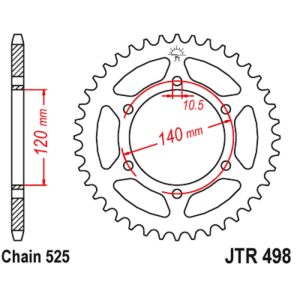 JT sprockets&chains - Rear sprocket 498.38 JT