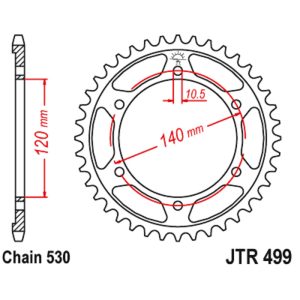 JT sprockets&chains - Rear sprocket 499.46 JT