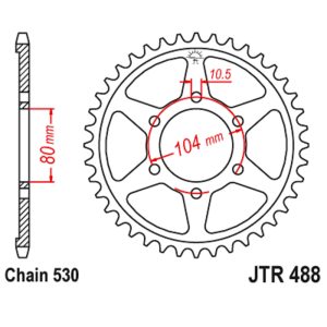 JT sprockets&chains - Rear sprocket 488.44 JT