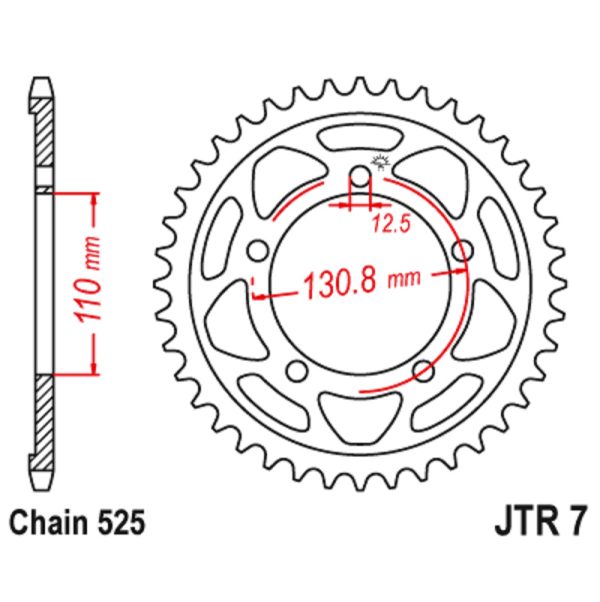 JT sprockets&chains - Rear sprocket 007.44 JT