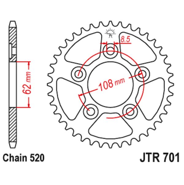 JT sprockets&chains - Rear sprocket 701.39 JT