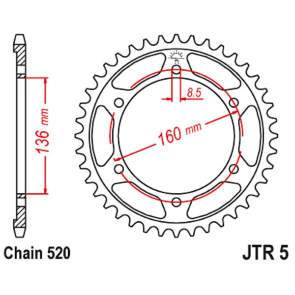 JT sprockets&chains - Rear sprocket 005.43 JT