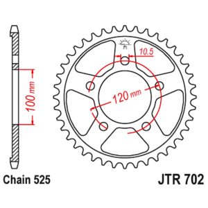 JT sprockets&chains - Γραναζι πισω 702.46 JT