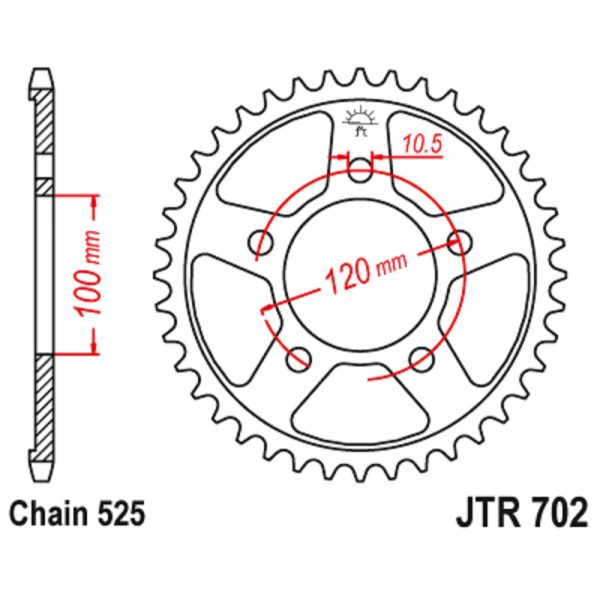 JT sprockets&chains - Rear sprocket 702.42 JT