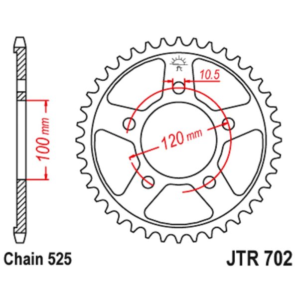 JT sprockets&chains - Γραναζι πισω 702.41 JT