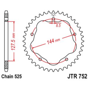 JT sprockets&chains - Rear sprocket 752.41 JT