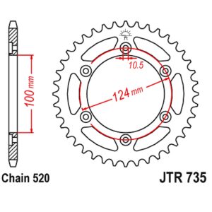 JT sprockets&chains - Rear sprocket 735.48 JT