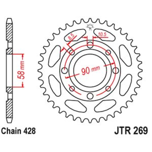 JT sprockets&chains - Γραναζι πισω 269.44 Kymco Spike 125/GTR 150  κτλ 44Δ JT