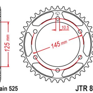 JT sprockets&chains - Sprocket rear 867.43 JT