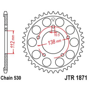 JT sprockets&chains - Sprocket rear 1871.48 JT