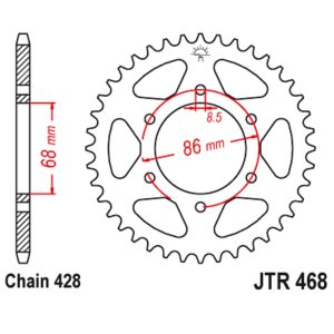 JT sprockets&chains - Γραναζι πισω 468.39 Modenas Dinamik/Kristar 39Δ JT