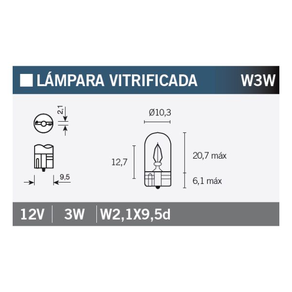 Vicma - Bulb 12V 3W small W3W naked VICMA